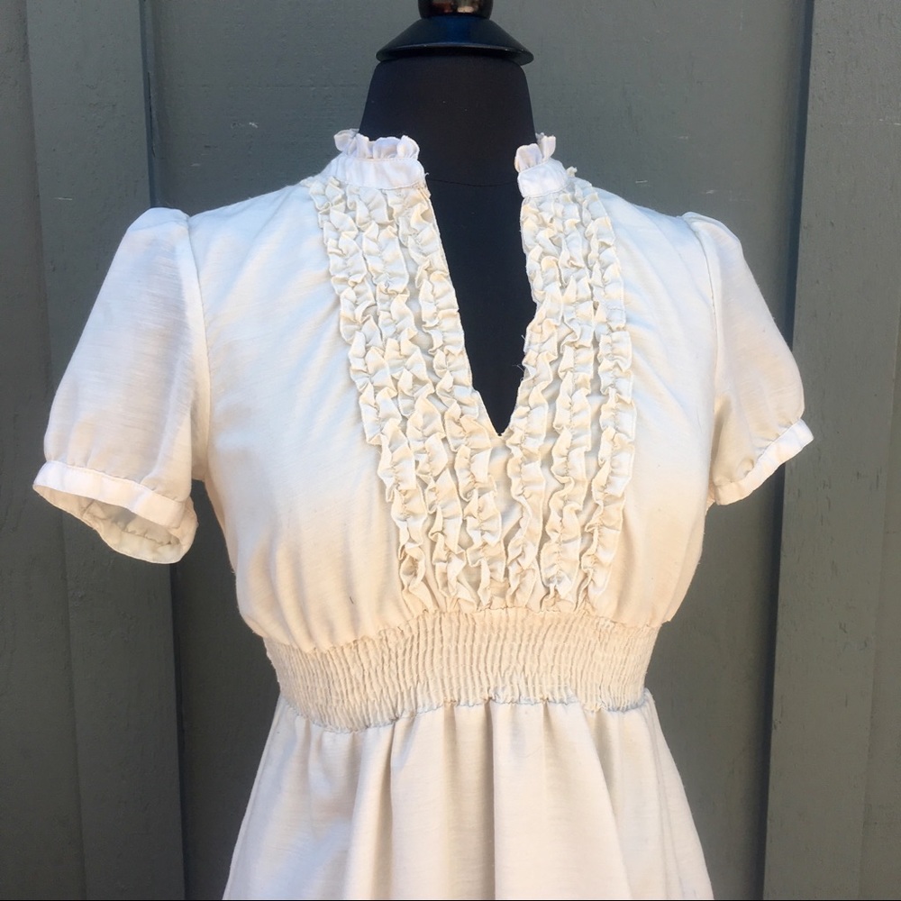 Cream Cotton Ruffled Sundress - Picture 3 of 7